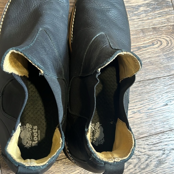 ROOTS SUPER-RARE SIZE 13 ANKLE BOOTS WITH ELASTIC SIDES PEBBLED BLACK LEATHER - Picture 8 of 9